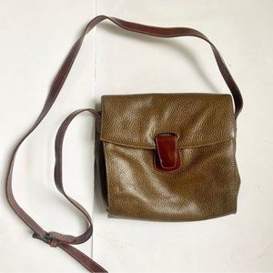 Fossil Olive Green Pebbled Leather Crossbody Purse Bag Leather Magnetic Clasp